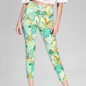 NWT MARCIANO Shangri La Stiletto No 97 Skinny Pant 28 Tropical Print Mob Wife